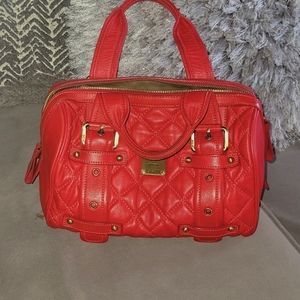 RED MCM SATCHEL